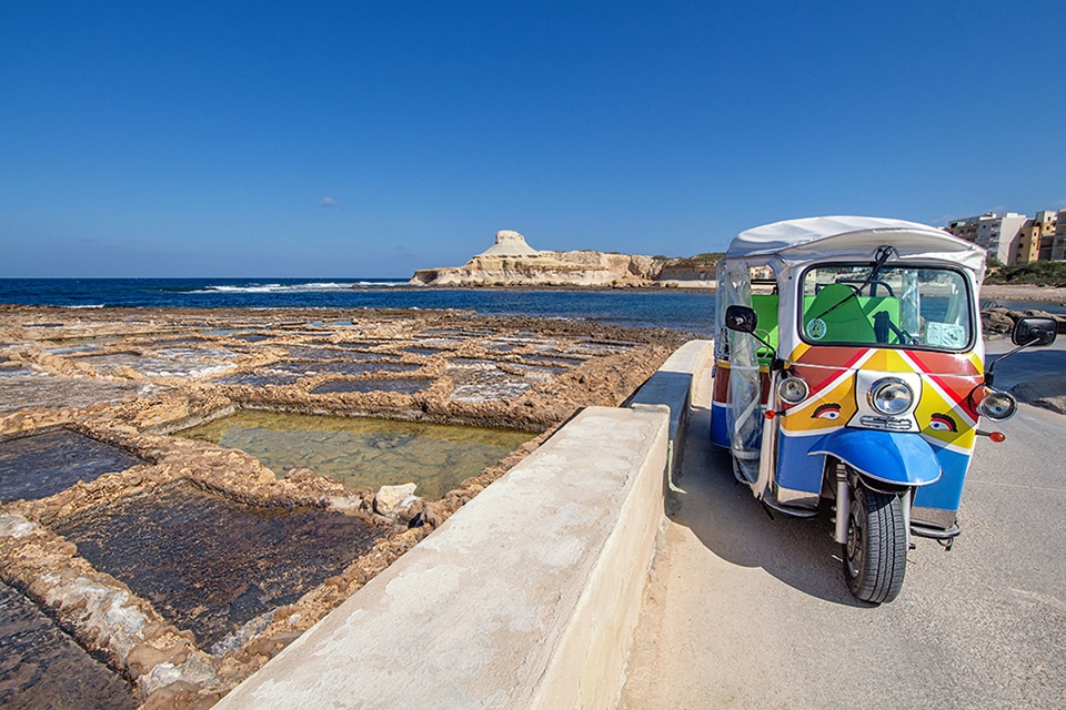 Visite en tuk-tuk des marais salants de Gozo